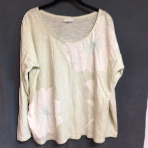 J.Jill long sleeve knit top w/floral motif size XL